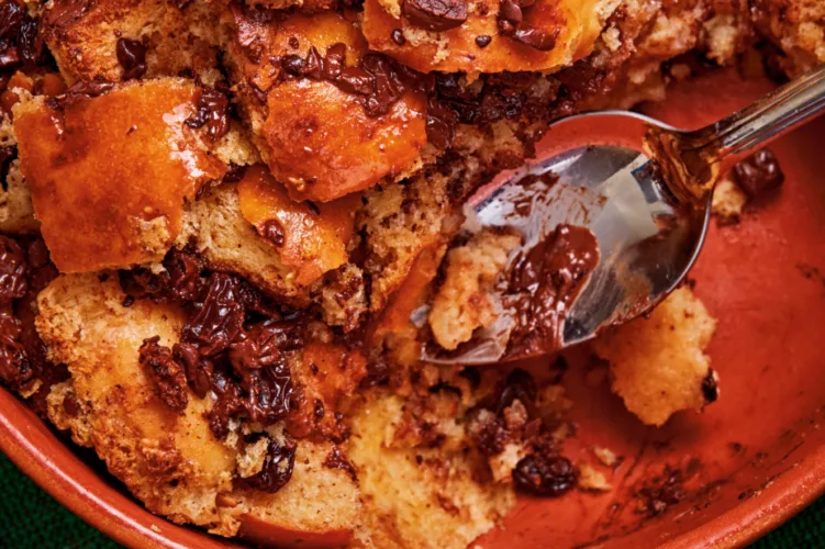Bryan Ford’s cozy bread pudding recipe turns day-old bread into a rum-topped dessert